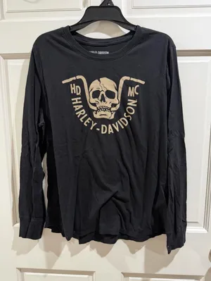 Harley-Davidson Black Tee with White Logo Print Size 2xl thumbnail 1