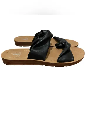 Corkys Twisted Double Strap Slide Sandals Black Womens Size 10 Casual Comfort thumbnail 5