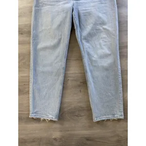 Abercrombie & Fitch The Dad High Rise Criss Cross Light Wash Jeans Size 14s/32 thumbnail 2