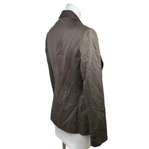 Marie Claire Paris Womens Brown One Button Notch Lapel Collar Blazer Jacket Sz S thumbnail 4