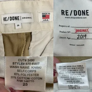 RE/DONE IDGAF High Rise Trouser in Khaki Revolve Made in USA Wide Leg Size 25 thumbnail 15