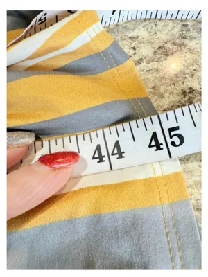 orange creek Mustard and Gray Striped Tie-Waist Midi Dress thumbnail 5