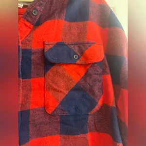 Aerie LumberJane Red & Blue Buffalo Plaid Soft Brushed Flannel Shirt - size M thumbnail 2