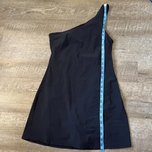 Abercrombie Fitch Black One Shoulder Traveler Mini Dress w/ Skort Size S thumbnail 2
