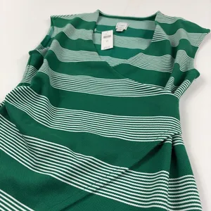 Maeve Tank Top Womens XS Green Striped V-Neck Sleeveless Knit Anthropologie thumbnail 5