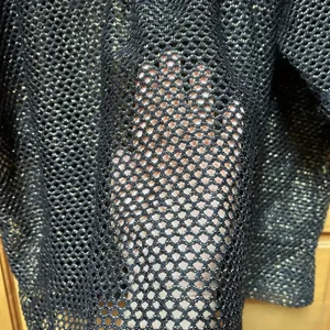 VTG 90s Catalina Black/Gold Mesh Hoodie Top Indie Punk Goth Grungefairy Witchy thumbnail 5