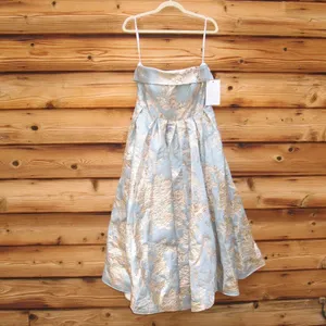 MAC DUGGAL 20726 Light Blue Strapless Brocade Midi Dress with Pockets Size 2 thumbnail 8