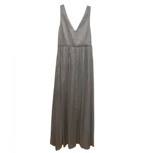 BHLDN ANTHRO Neutral Gray Formal MINIMALIST CHIC ETHEREAL Floor Maxi Dress L thumbnail 4