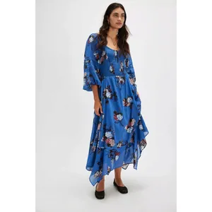 Free People Bohemian Witchy Fairy Morning Glory Maxi Dress Bluebell Size Small thumbnail 8