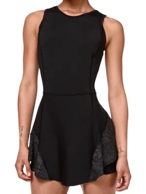 Lululemon Serene Stride Dress Skort Black Sz 6 Tennis Pickleball Run Reflective thumbnail 1