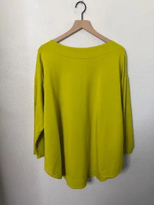 Bryn Walker Alden Shirt in Bamboo‎ Fleece Yellow Womens Size S thumbnail 5