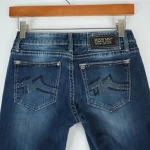 Miss Me Jegging Jeans Womens 26x30 JE1051GR Skinny Bling‎ Rhinestone Embroidered thumbnail 4