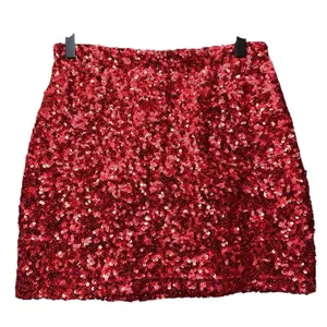 Beach Riot‎ Trixie Sequin Mini Skirt Red Size Medium BR55765R5 Clubbing Outfit thumbnail 1