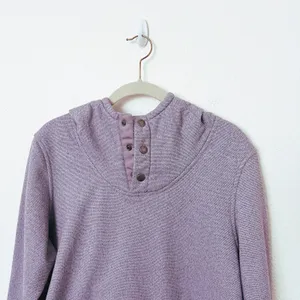 [The North Face] Purple Knit Stitch Fleece Hoodie Snap Button Mock Neck Sz Large thumbnail 9