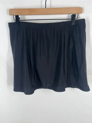 Black Swim Skirt Size 18 Built-In Brief Side Slit Swim Bottom NWOT thumbnail 2