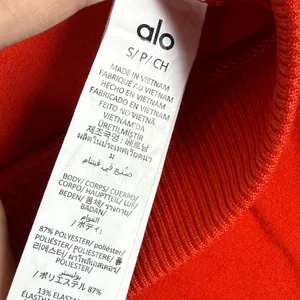 Alo Yoga W51024R Red High Rise Ribbed Waist Capri Leggings Small HO25 thumbnail 2