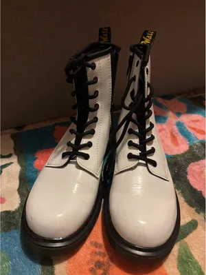 Dr. Martens White Leather Combat Boots Size 6 US / 37 EU thumbnail 2