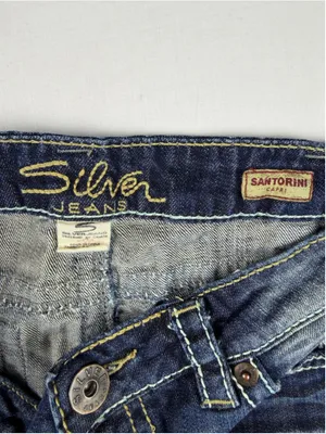 Silver Jeans Co W31 Santorini Capri Jeans Thick Stitch Y2K Denim Western Cowgirl thumbnail 3