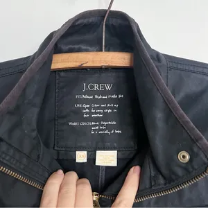 J Crew • Downtown Field Jacket waxed cotton canvas black military utility cargo thumbnail 6