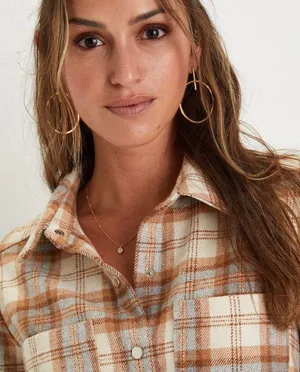 Lulus Plaid Behavior Ivory and Brown Plaid Long Sleeve Mini Dress thumbnail 4