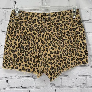 Lili Sidonio Molly Bracken Shorts Women's M Brown Leopard Animal Print High Rise thumbnail 2