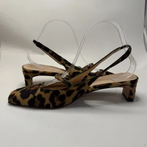 J.CREW Colette Buckle Slingback Leopard Print Calf Hair Kitten Heel Pumps Sz 8.5 thumbnail 5