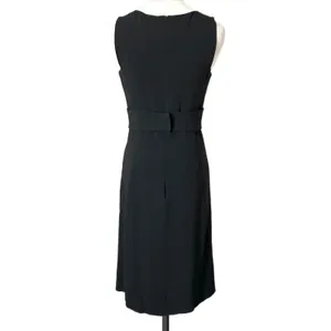 MaxMara Black Surplice V-Neck Crossover Midi Dress Italy Size 6 US thumbnail 4