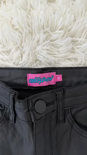 Edikted Leather Flare Pants Faux thumbnail 3