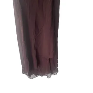 Jones New York Dress Y2k Size 10 Brown Chiffon 100%‎ Silk Beaded Midi Dress thumbnail 4