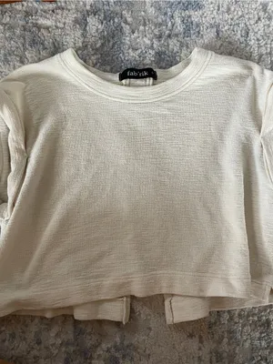 fab'rik Kids Cream Textured Long Sleeve Top thumbnail 1