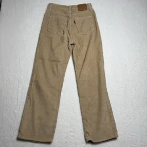 Levi's Premium Womens Ribcage Straight Ankle Corduroy Pants Size 26 Brown Tan thumbnail 4