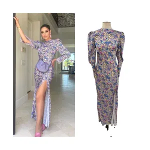Elliatt Mackenzie Floral Puff Sleeve Cutout Back Maxi Dress Multi NWT Size Small thumbnail 2