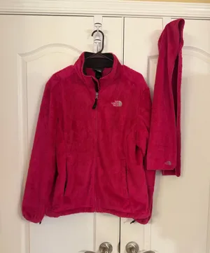 The North Face Osito Bright Pink Womens Soft Teddy Jacket with Scarf! thumbnail 1