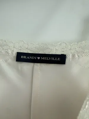 Brandy Melville Ivory Lace-Trim Slip Dress thumbnail 2