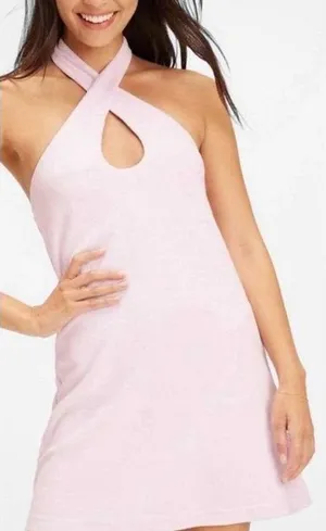 NWT Pink Terry cloth tennis lounge halter babydoll DRESS size large‎ y2k girlie thumbnail 1