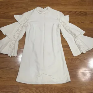Alexis London Ivory Tiered Mini Dress Long Sleeve Flare Dress XS thumbnail 11