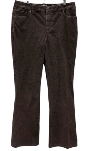 St Johns Bay Brown Corduroy Boot Cut Cotton Blend Pants Womens Petite 12 thumbnail 1