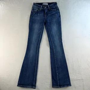Disclosure 0/24 Jeans Flare Bootcut Dark Wash Stretch Denim Pant Blue Flattering thumbnail 2