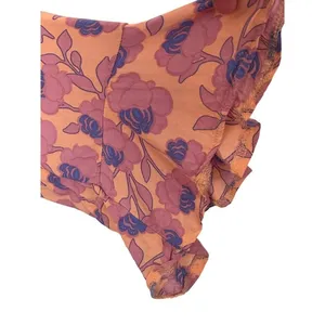 Petal + Pup Mini Dress 4 Peach Floral Paisley Tiered‎ Boho Cottagecore Pockets thumbnail 6