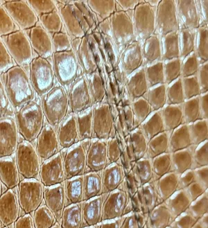 Liz Claiborne VTG 90s Boho Croc Embossed Synthetic Leather & Woven Straw Shoulder Bag thumbnail 6