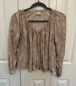 Bohme Peasant Blouse Boho Abstract Patterned Size Medium thumbnail 1