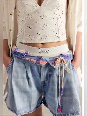 We The Free Clark Pleated Denim Shorts Medium NWOT thumbnail 4