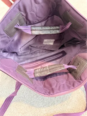 Thirty One Purple Quilted Circles Tote Bag Large Shoulder Purse thumbnail 7