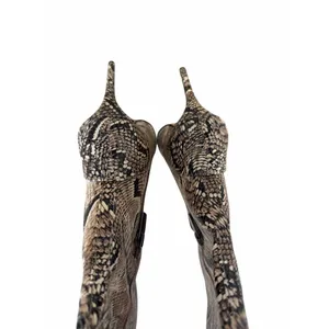 Vince Camuto Knee High Boots Leather Fendel Snake Print Stiletto‎ Heel NEW thumbnail 6