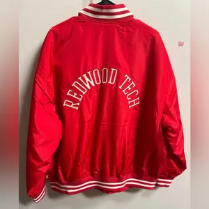 Levi’s Gold Tab Redwood Tech Baseball Jacket Women’s XL Oversized Red‎ Bomber thumbnail 10