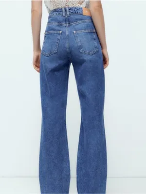 Zara Ripped Knee Straight Leg Long Jeans thumbnail 3
