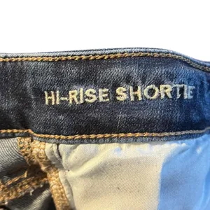 American Eagle Hi Rise Shortie Denim Jean Shorts Women's Sz 6‎ Distressed thumbnail 4