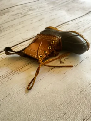 L.L.Bean Iconic and Trendy Brown and Black Lace-Up Duck Boot Keychain thumbnail 4