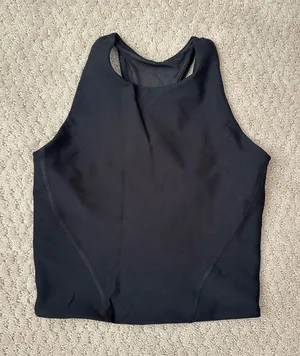 YPB SculpLUX Abercrombie Black Racerback Mesh Back Workout Tank Top thumbnail 1