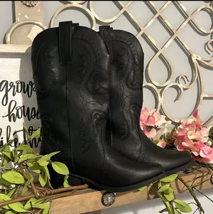 True Craft Cowboy Western Black Boots New thumbnail 1